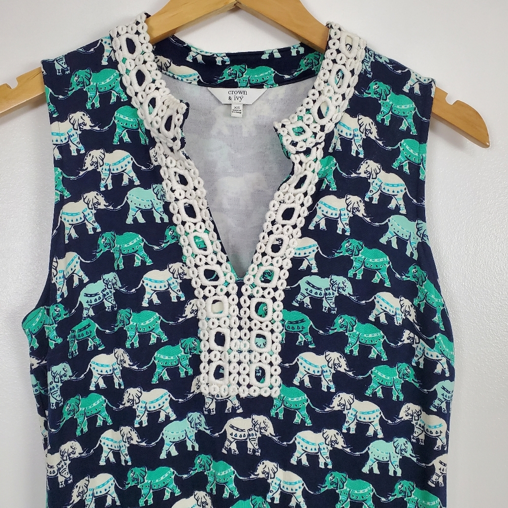Crown & Ivy sleeveless dress elephant print - Picture 3 of 5